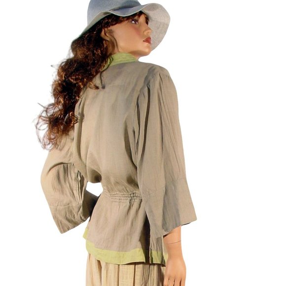 CITRON Santa Monica Lightweight Linen-Look Kimono Jacket M - Picture 4 of 12